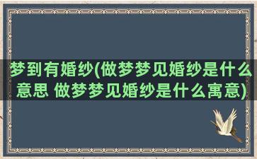 梦到有婚纱(做梦梦见婚纱是什么意思 做梦梦见婚纱是什么寓意)